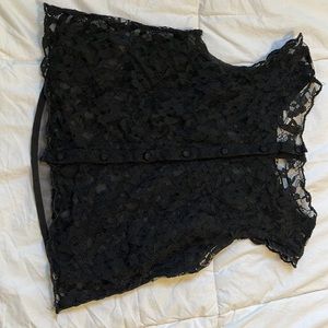 Black Laced Tank Top